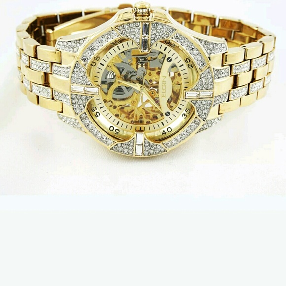 COPY - Elgin Iced Out Skeleton Automatic ELGIN Watch - Picture 3 of 5